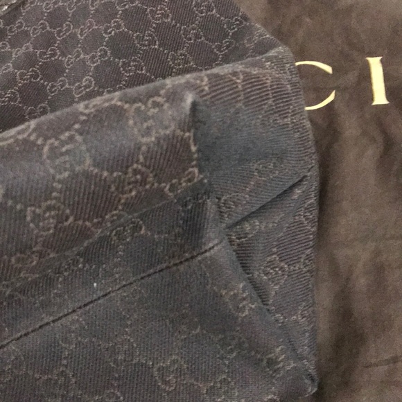 Gucci Bamboo Tassel Black/Brown Canvas Tote Bag - Picture 7 of 9